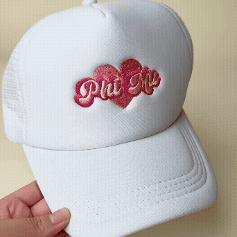 Alpha Chi Omega White Trucker Hat