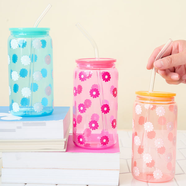 Aqua Colored Glass Cup