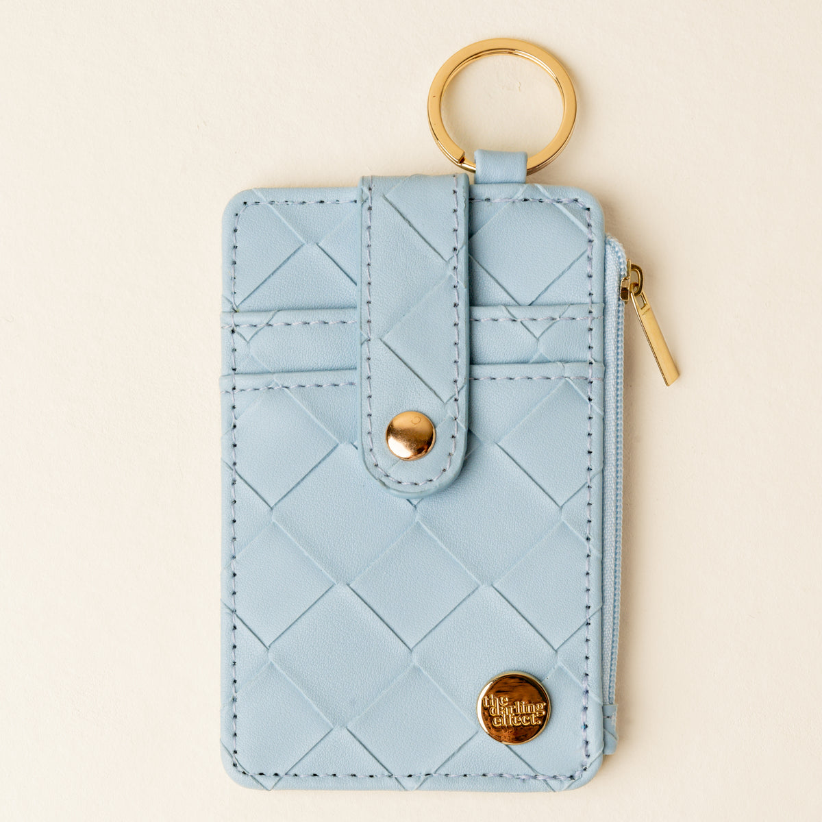 Light Blue Woven Keychain Wallet