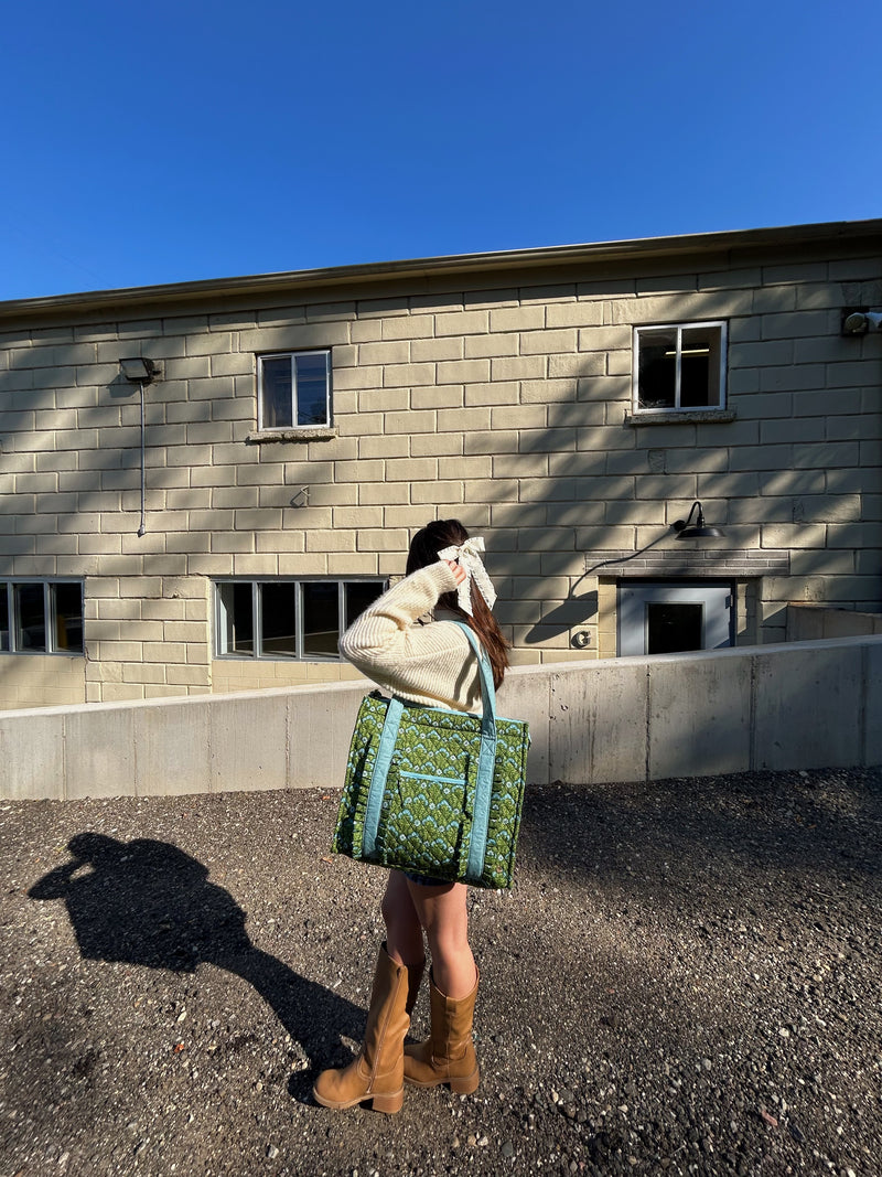Everbloom Forest Green The Everyday Quilted Tote Bag