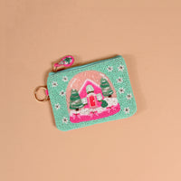 Snowy Dreams Handcrafted Beaded Pouch
