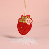 Strawberry Handcrafted Beaded Ornament