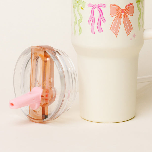Alpha Chi Omega 40 oz Lifestyle Flip Straw Tumbler Bow Affair