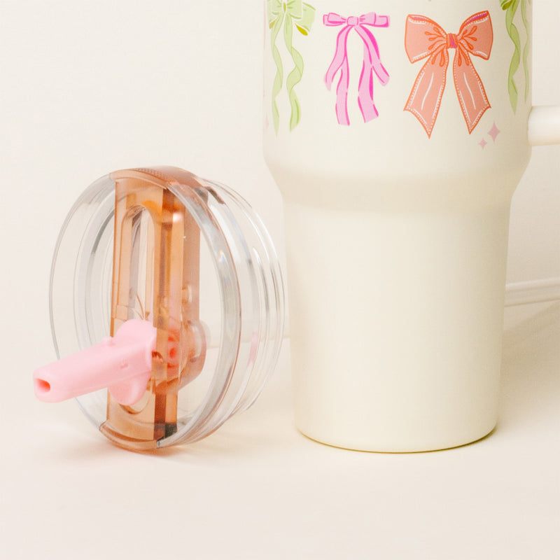 Alpha Omicron Pi 40 oz Lifestyle Flip Straw Tumbler Bow Affair
