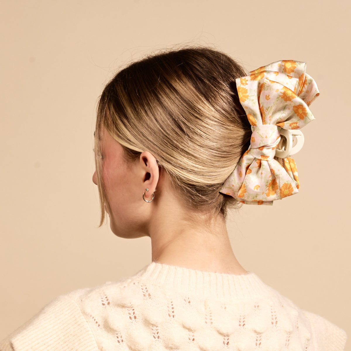 Bouquet Beauty Sage Satin Bow Claw Clip