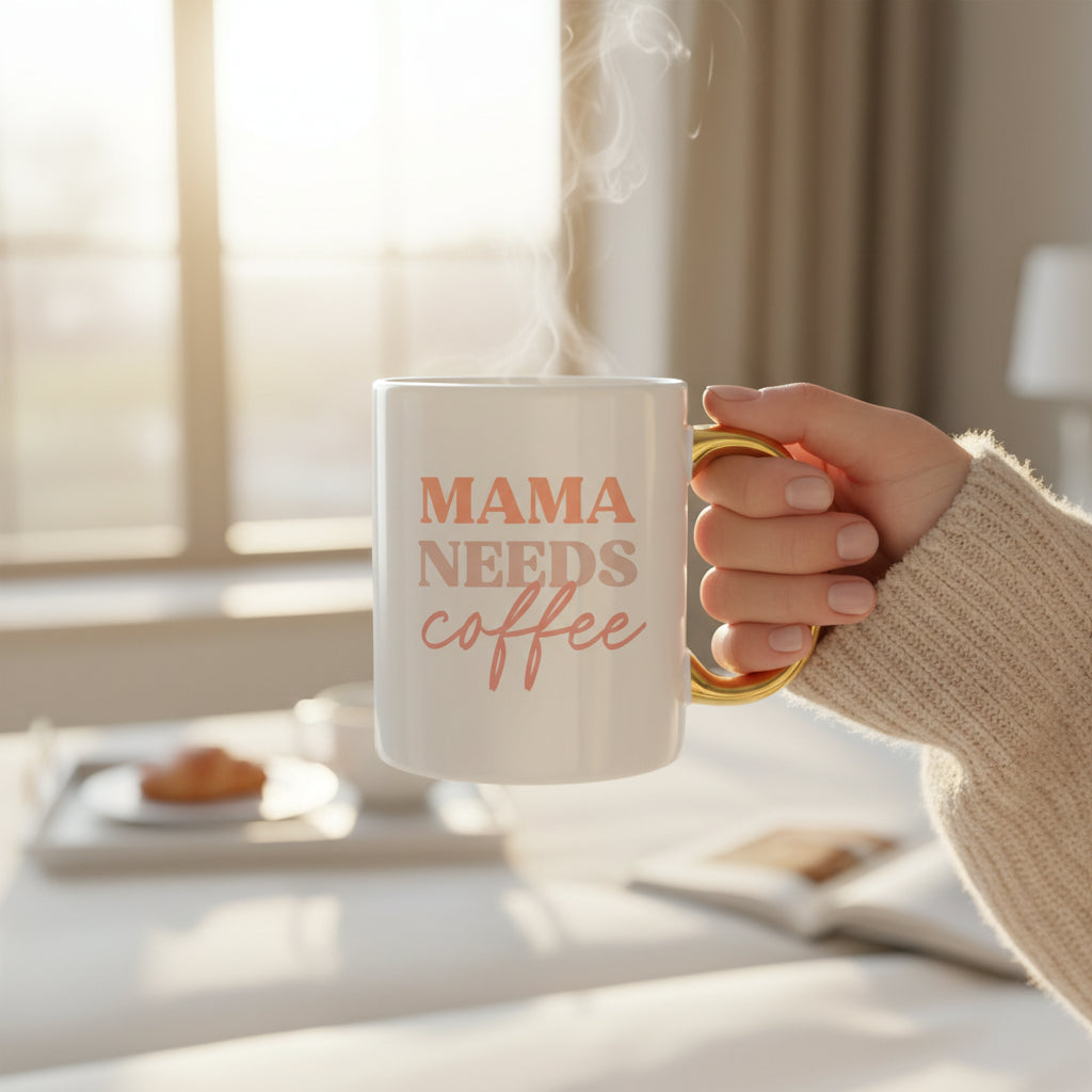 Mama Needs Coffee 11 oz Cozy Cute Ceramic Mug