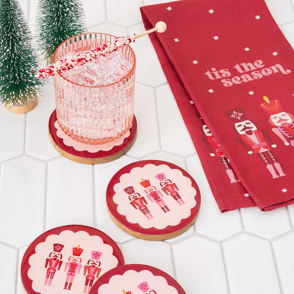 Holiday Wood Coaster - Set of 4