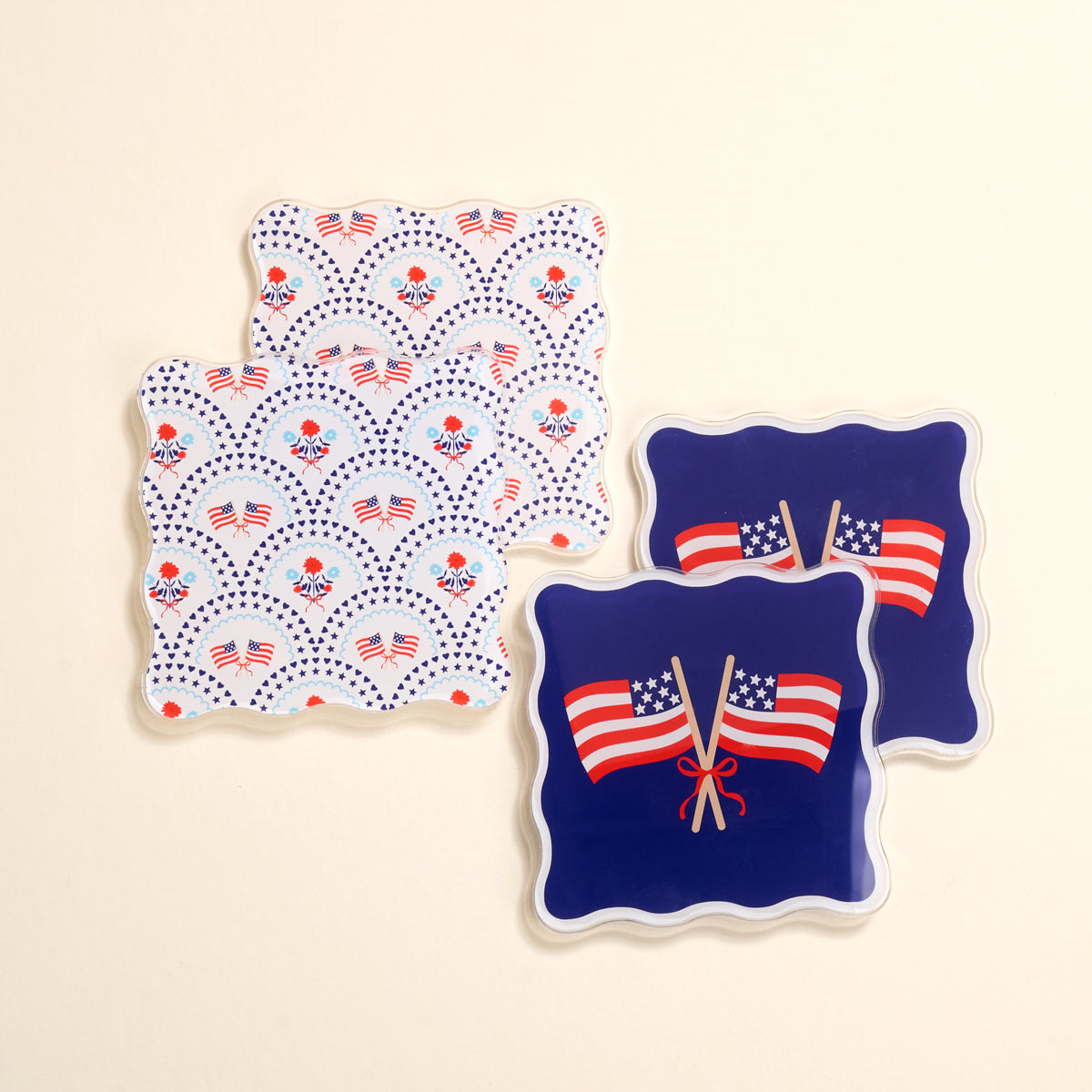 All-American Darling Table Talk Acrylic Coaster Set