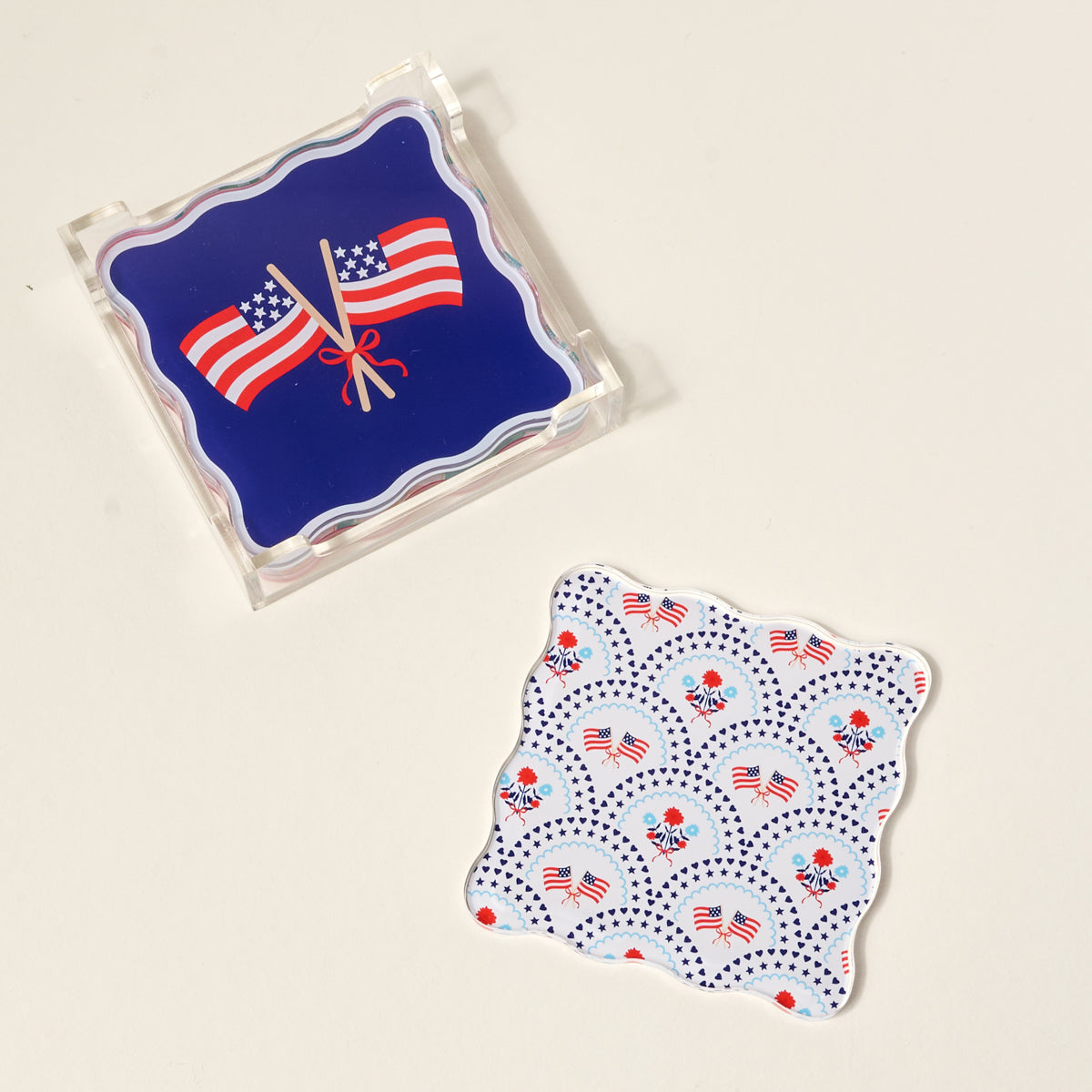 All-American Darling Table Talk Acrylic Coaster Set