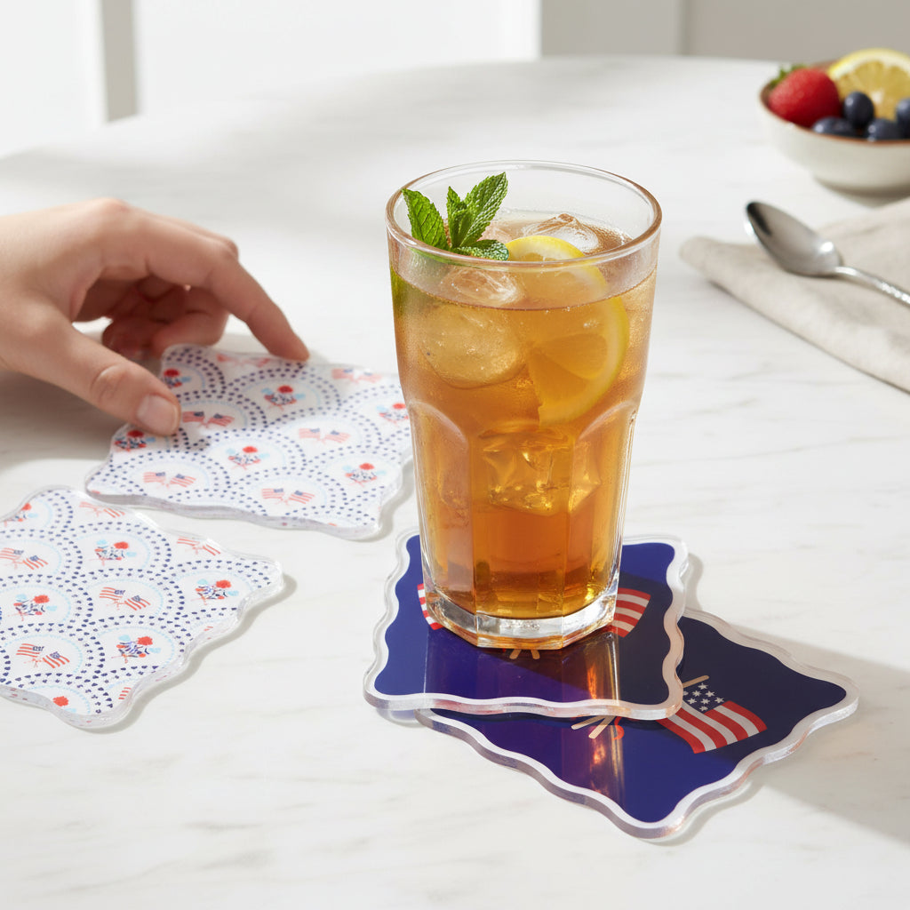 All-American Darling Table Talk Acrylic Coaster Set