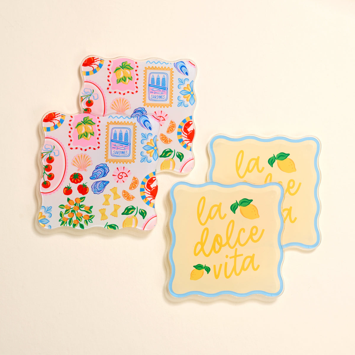 Ciao Bella Table Talk Acrylic Coaster Set
