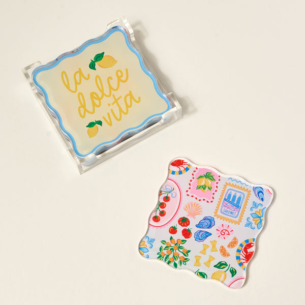 Ciao Bella Table Talk Acrylic Coaster Set