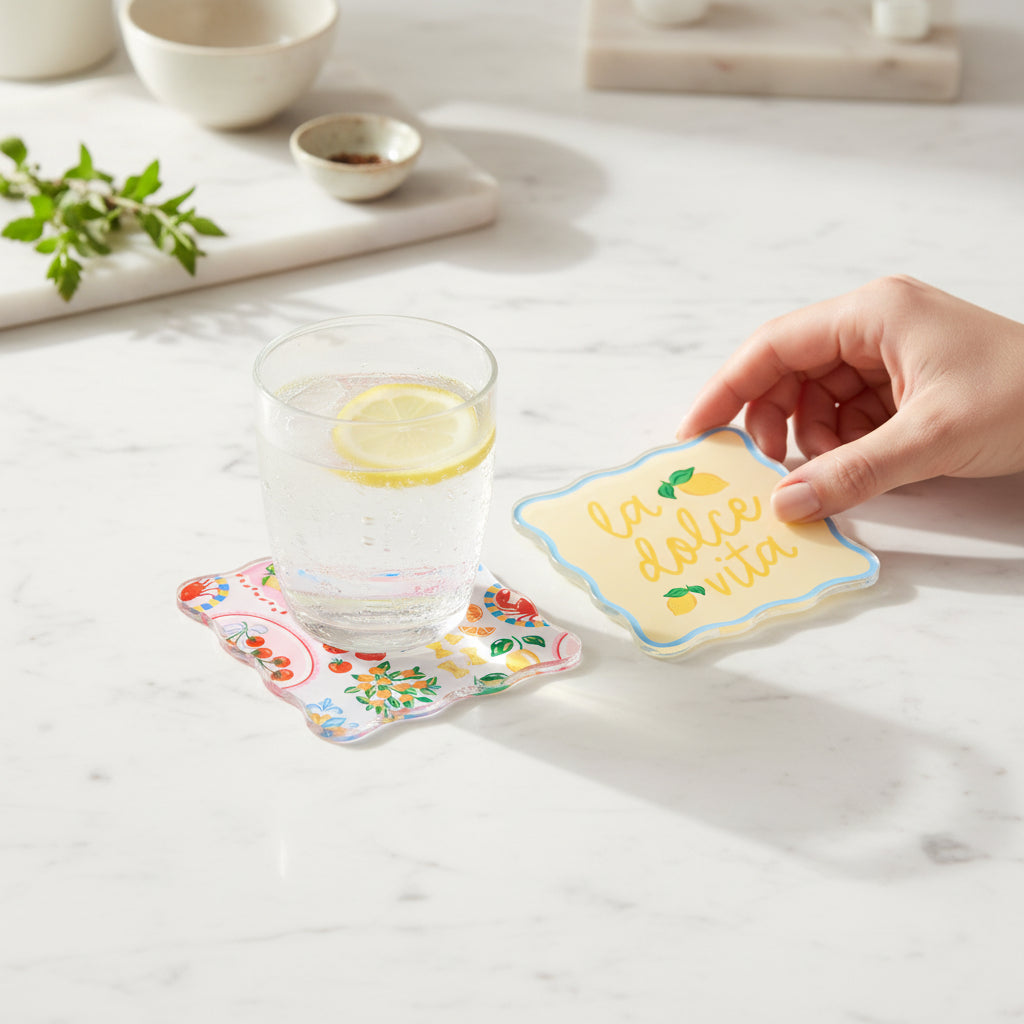 Ciao Bella Table Talk Acrylic Coaster Set