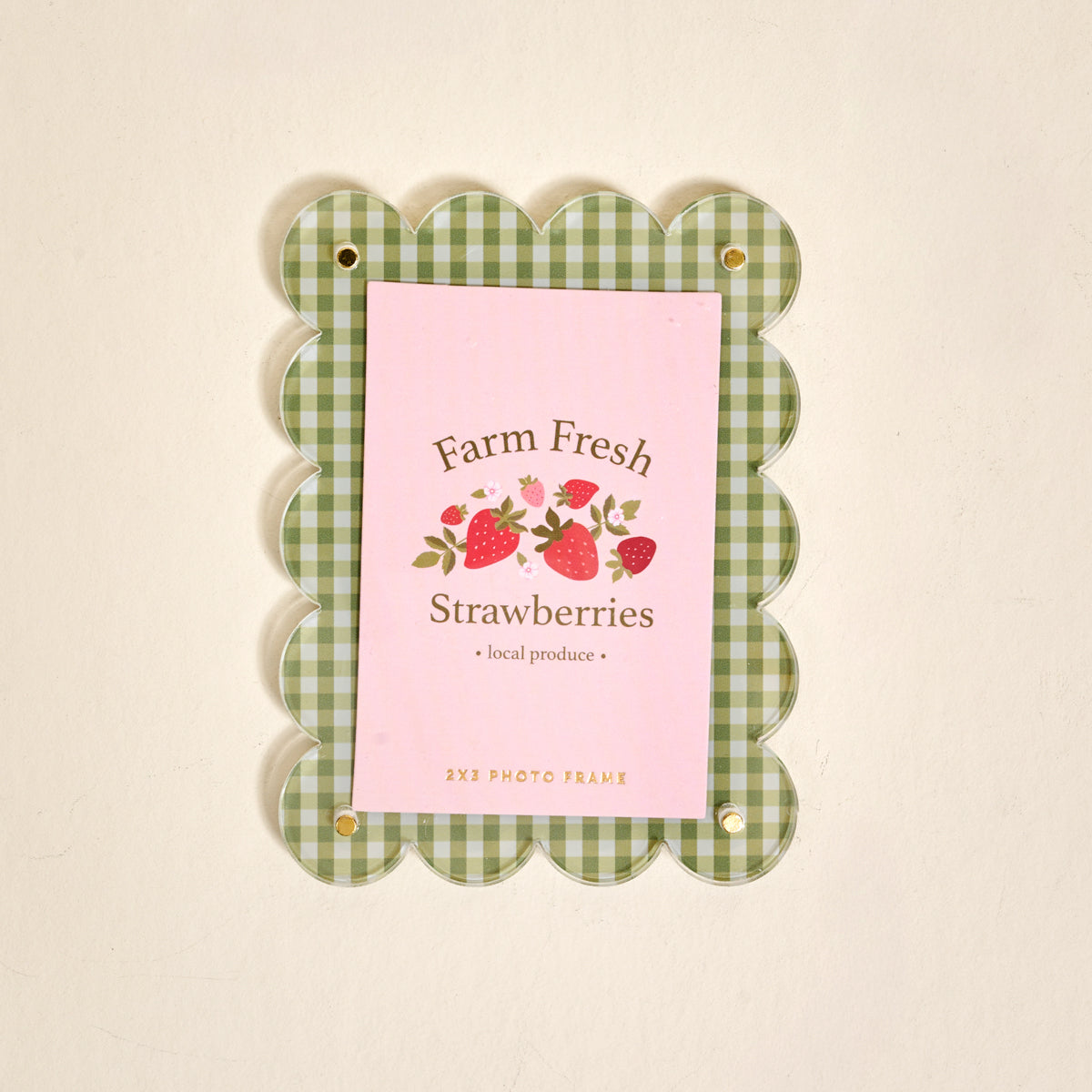 Farm Fresh Strawberries Mini Acrylic Picture Frame Magnet