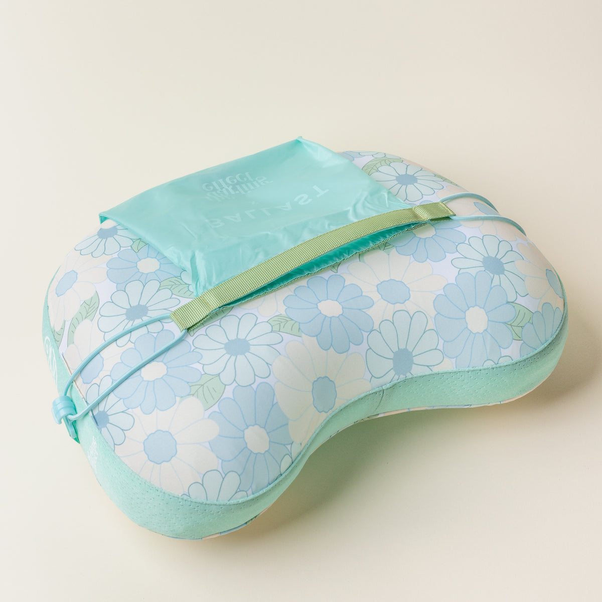 Daisy Craze Aqua Ballast Beach Pillow