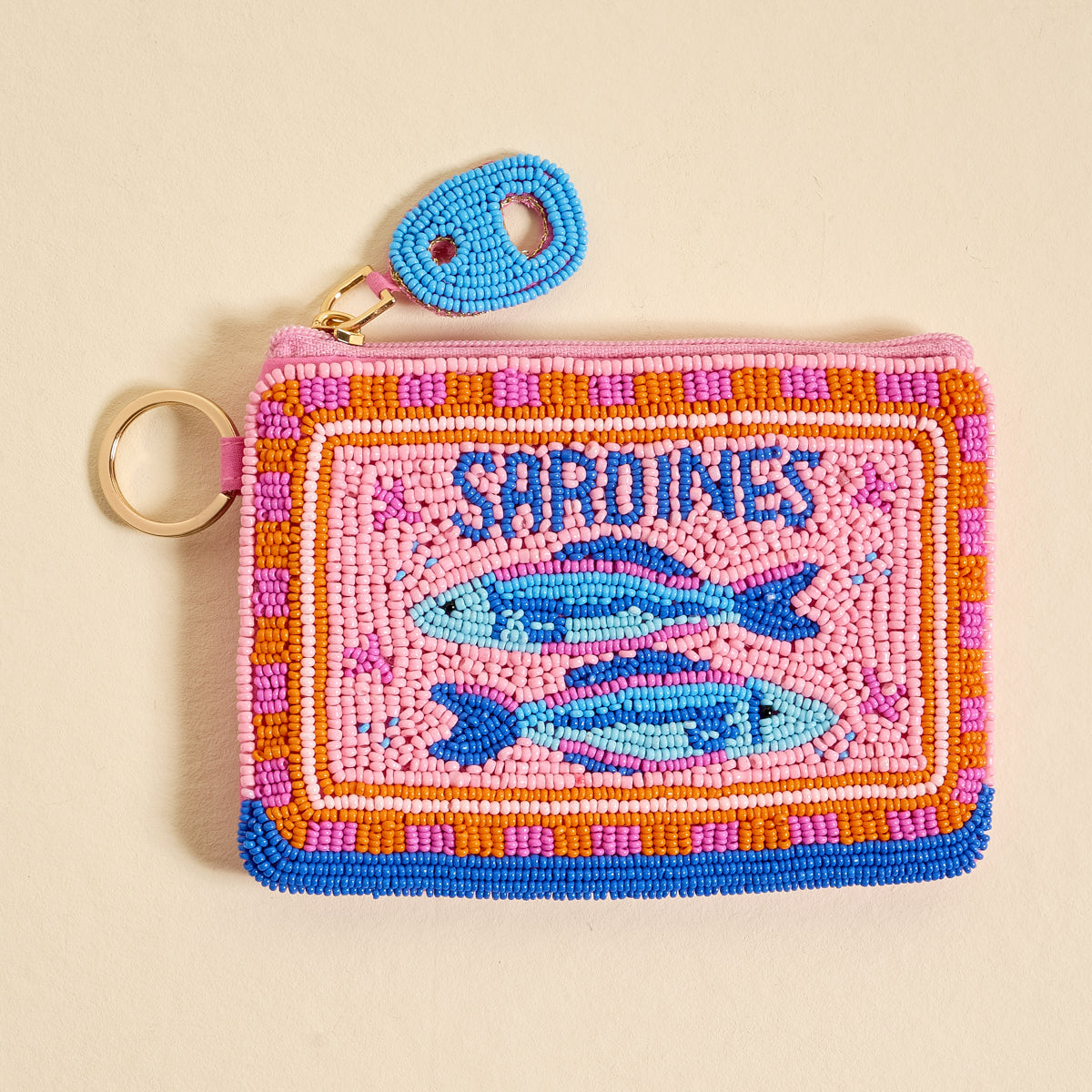 Sardines Handcrafted Beaded Pouch