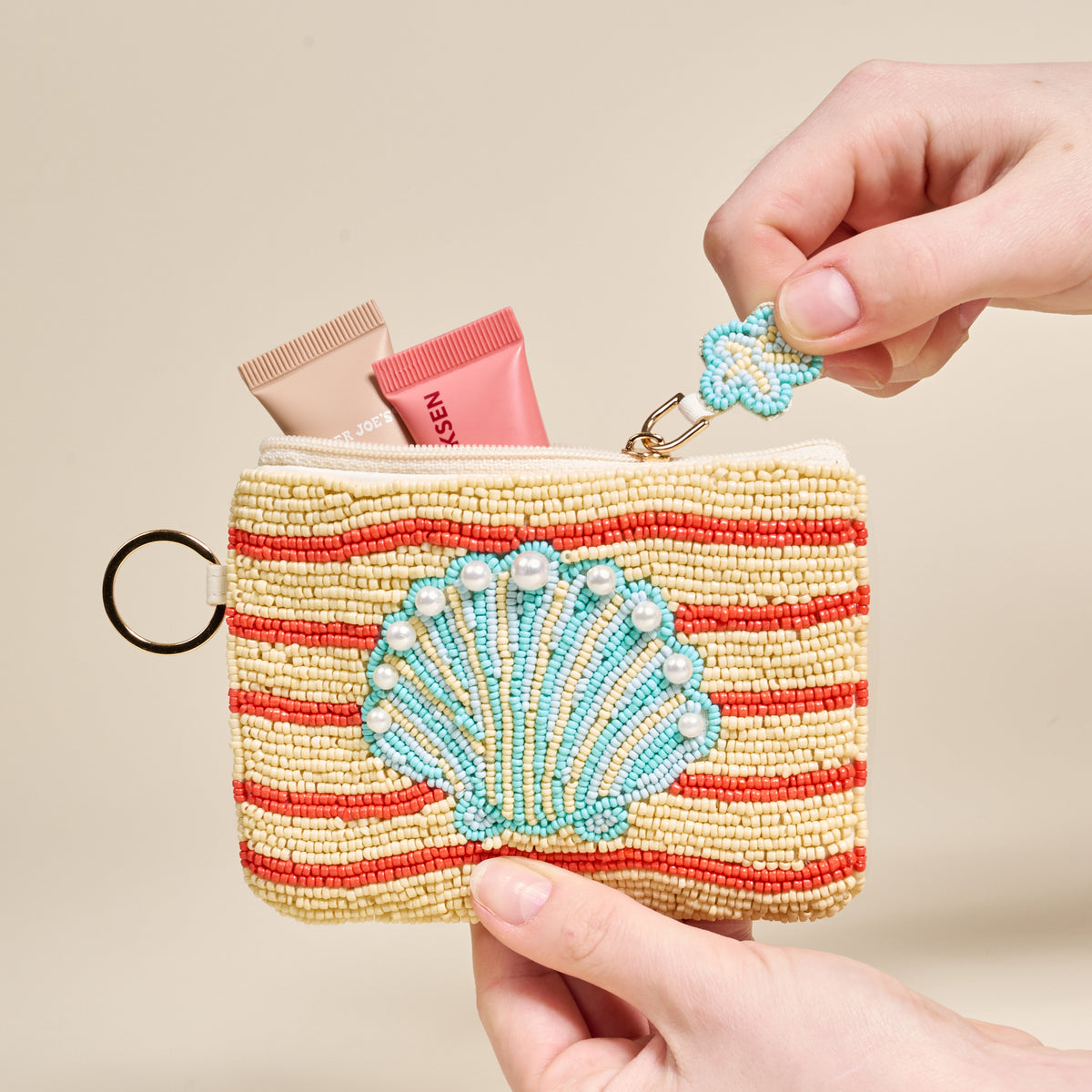 Seashell Handcrafted Beaded Pouch