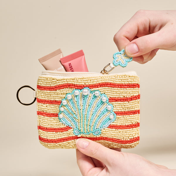 Seashell Handcrafted Beaded Pouch