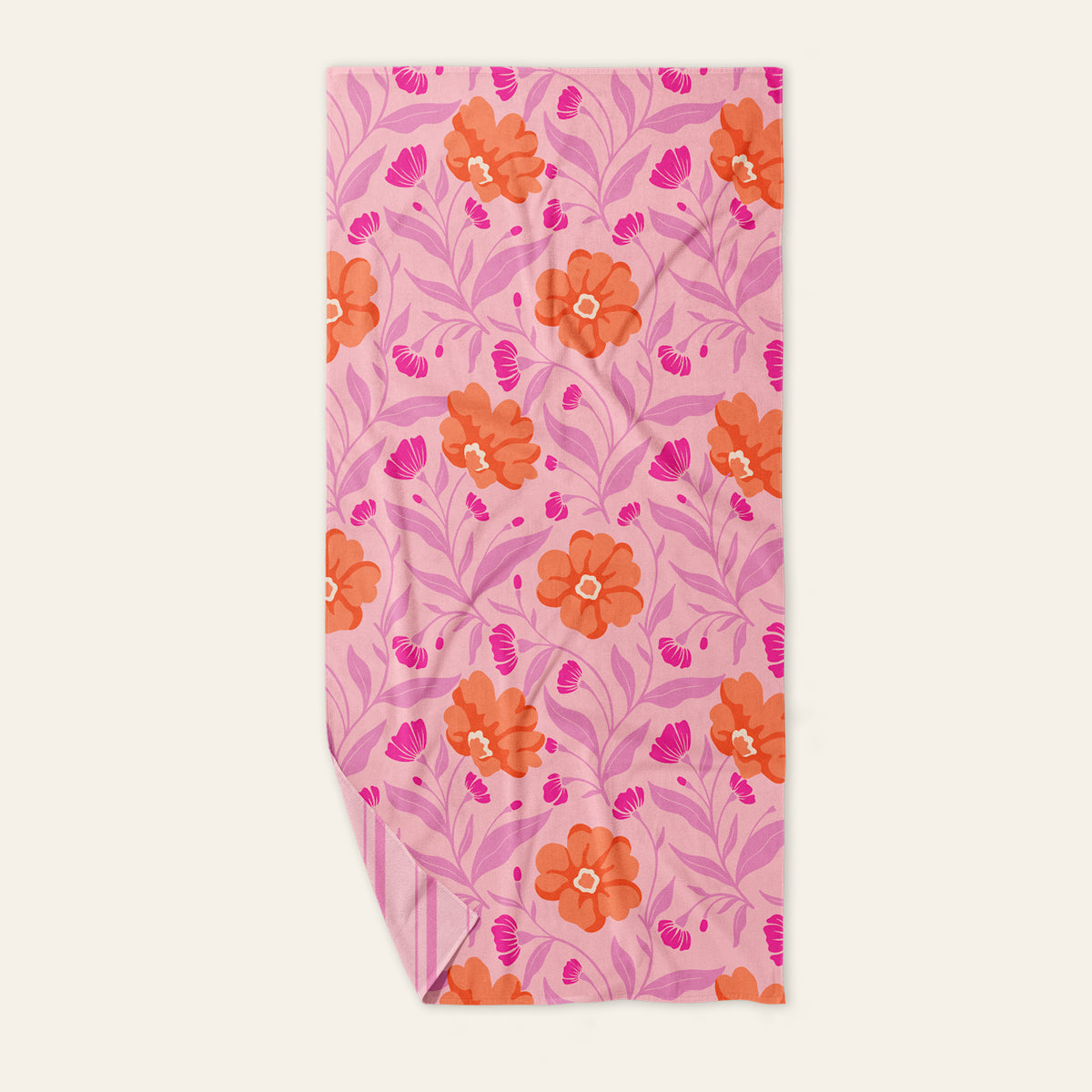 Poppin' Petals Hot Pink XL Quick-Dry Beach Towel