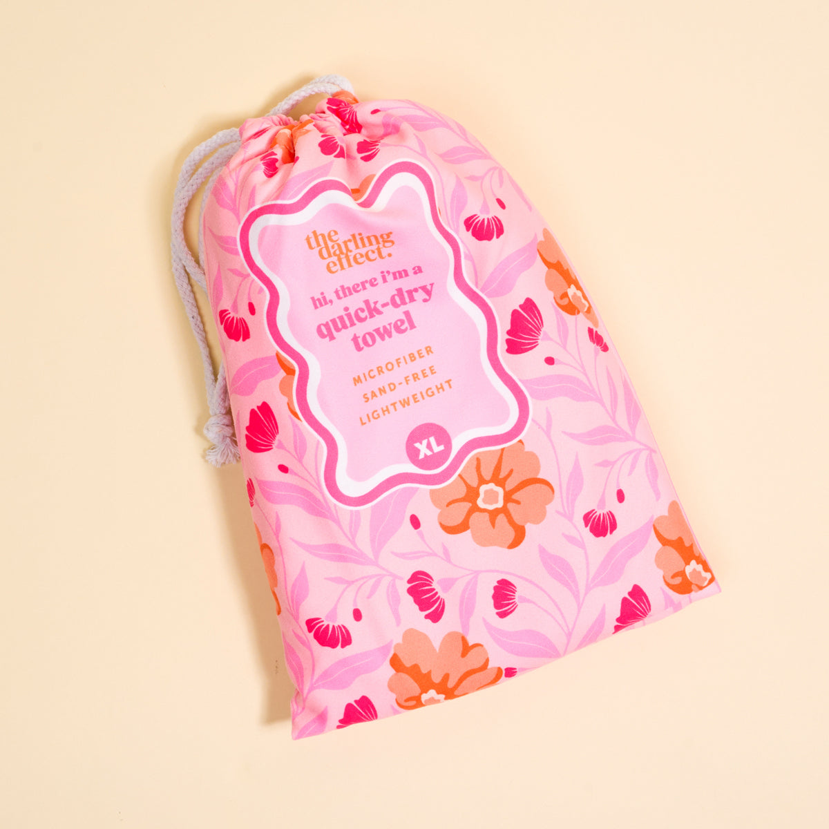 Poppin' Petals Hot Pink XL Quick-Dry Beach Towel