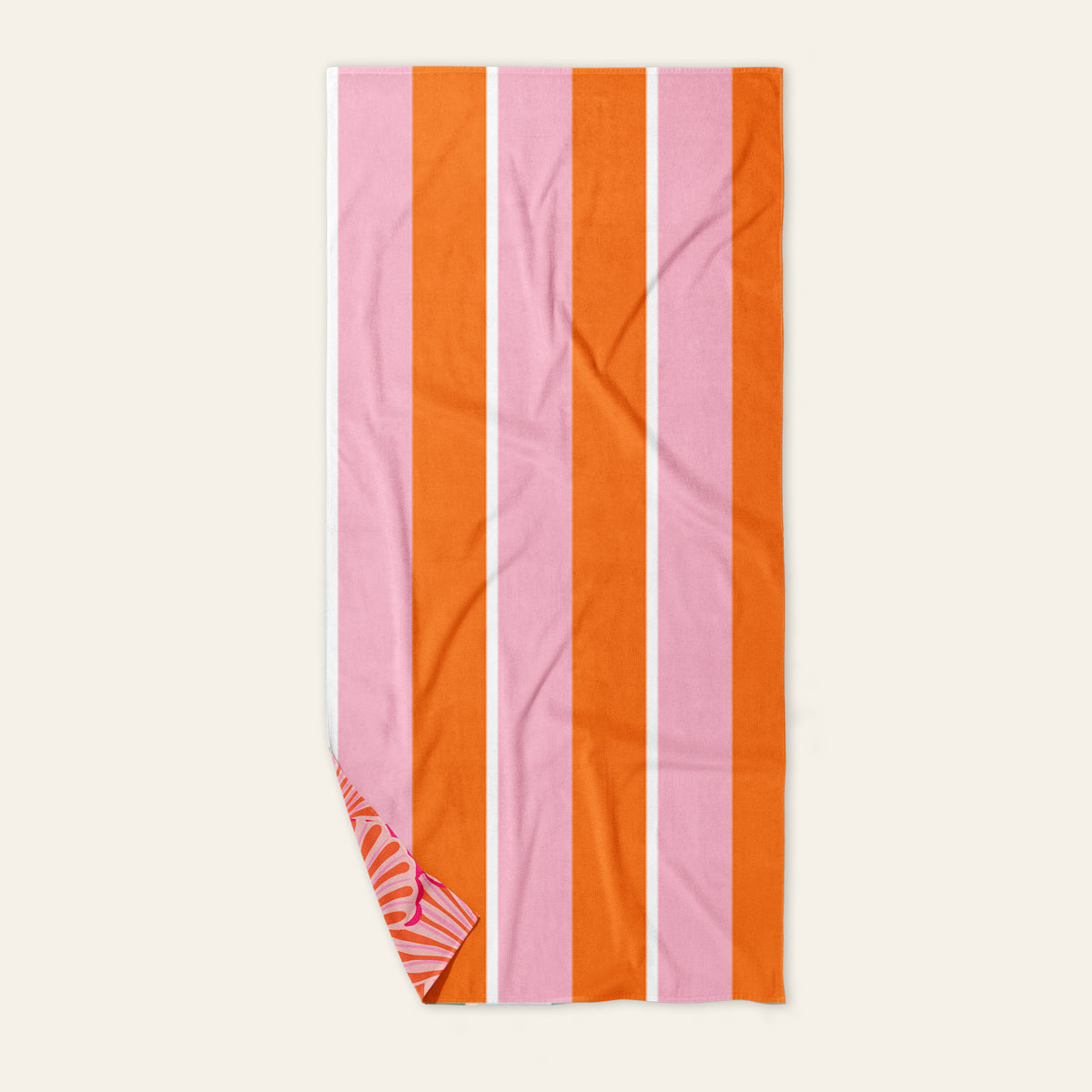 Sicily Stripes Pink XL Quick-Dry Beach Towel