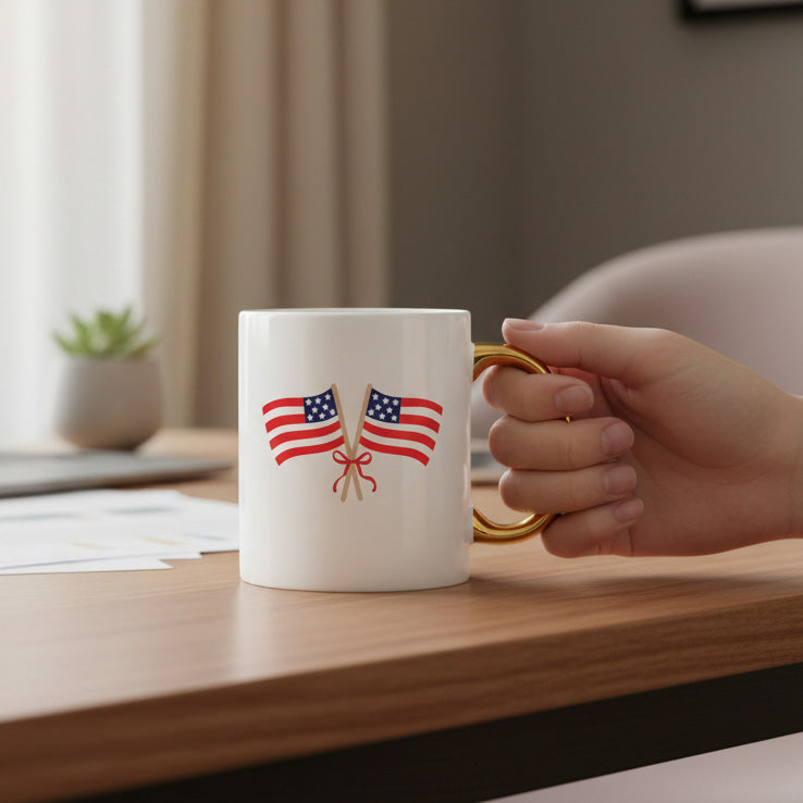 American Flags 11 oz Cozy Cute Ceramic Mug