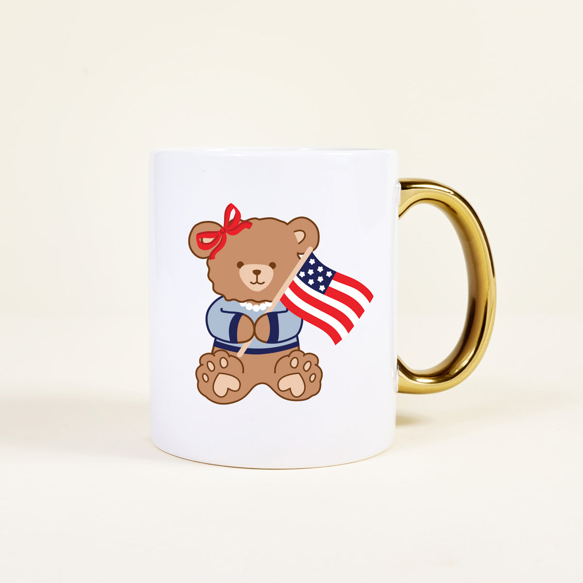 Star Spangled Bear 11 oz Cozy Cute Ceramic Mug