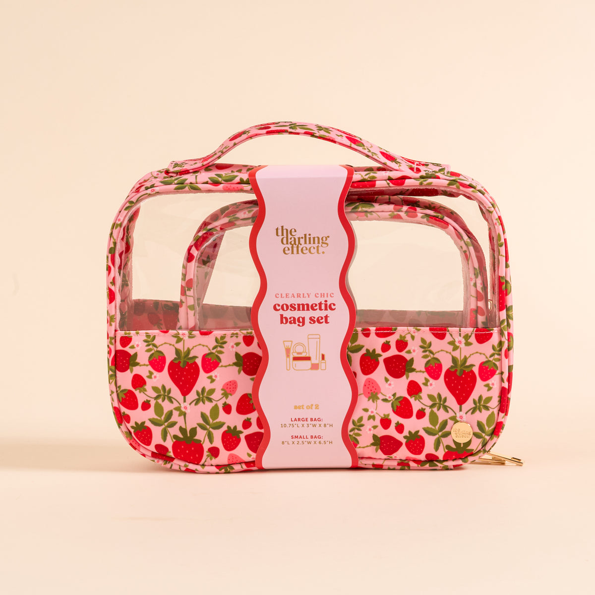 Strawberry Fields Clearly Chic Cosmetic Bag Set
