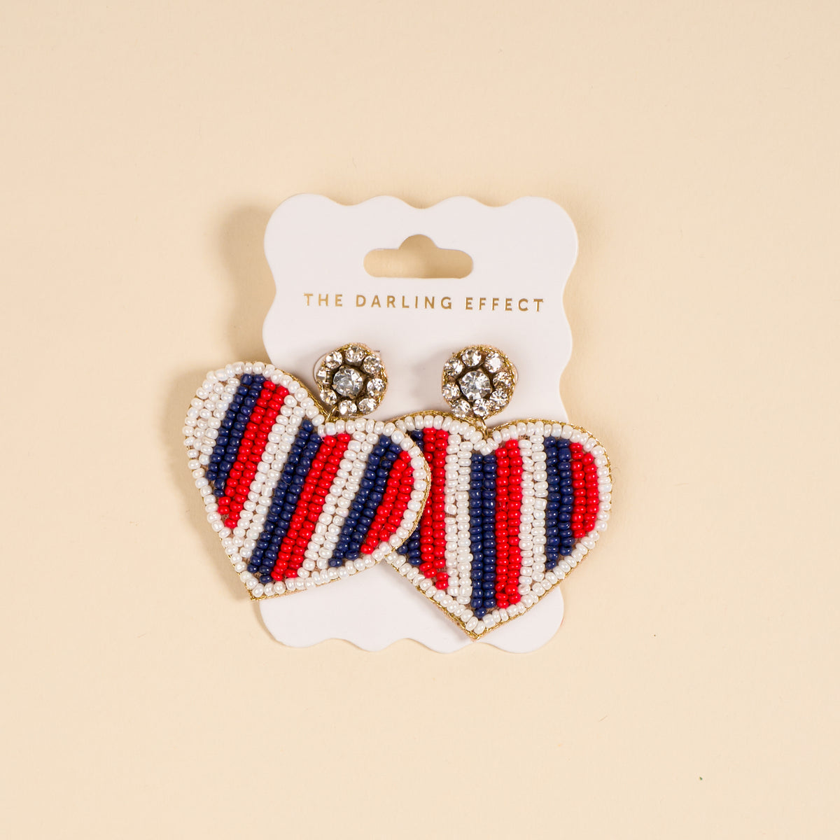 Americana Heart Beaded Earrings