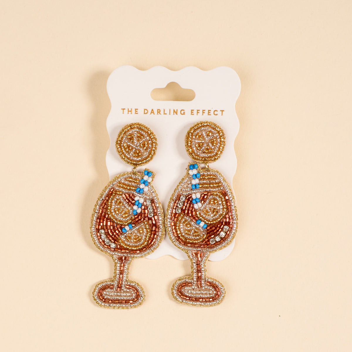 Aperol Spritz Beaded Earrings