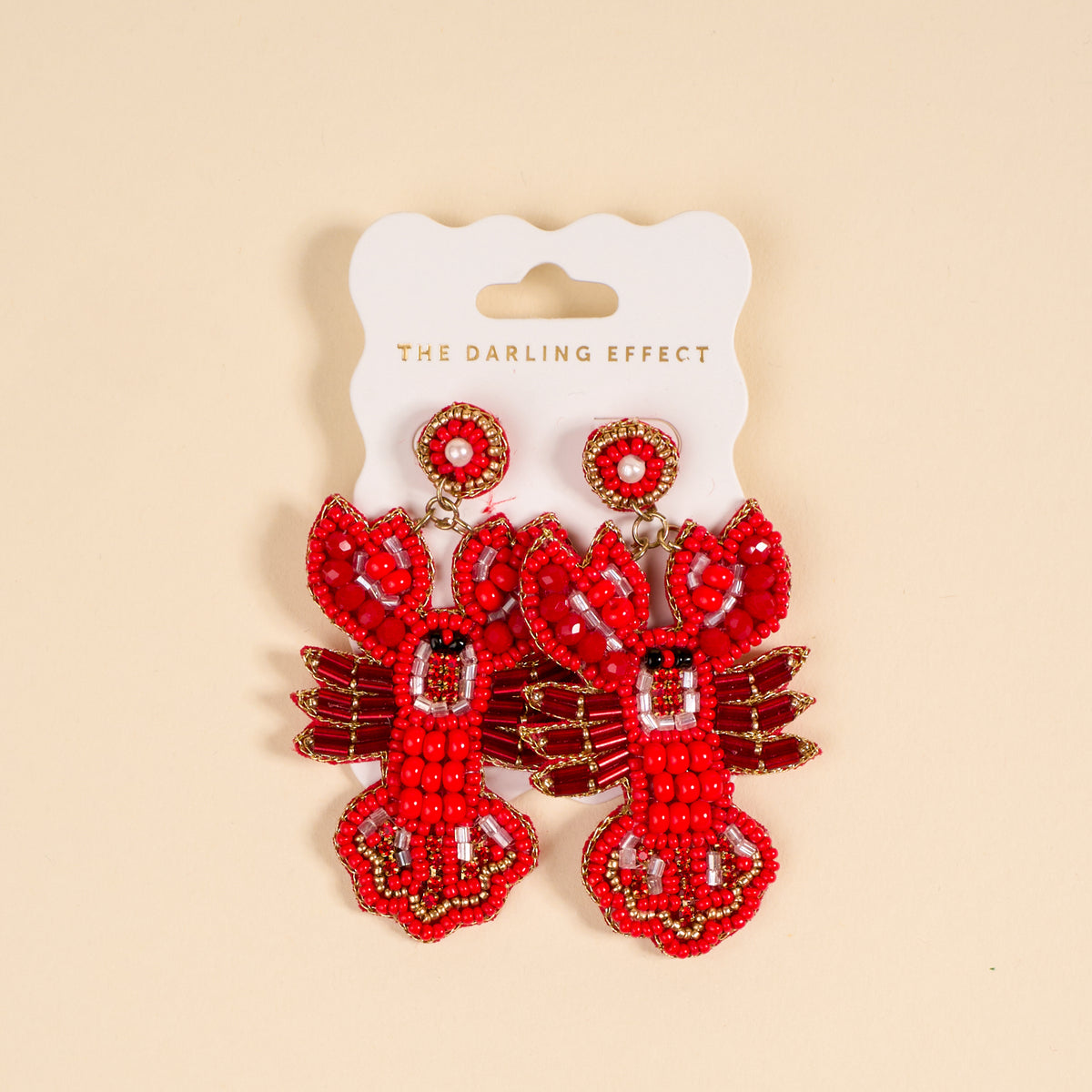 Lobster Beaded Earrings