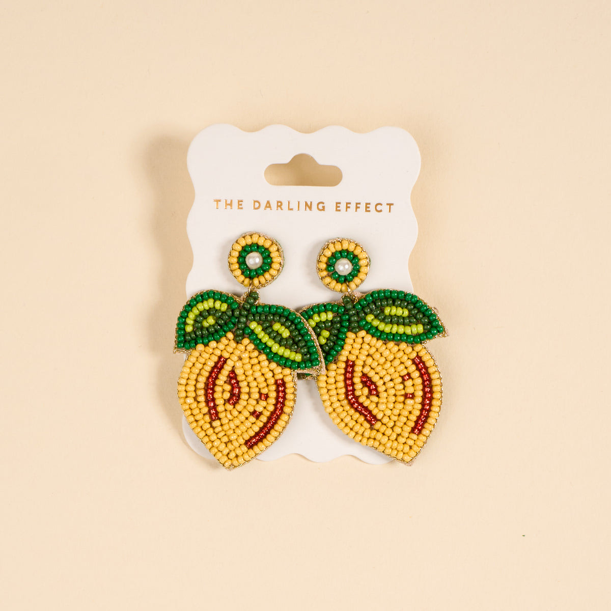 Lemon Beaded Earrings