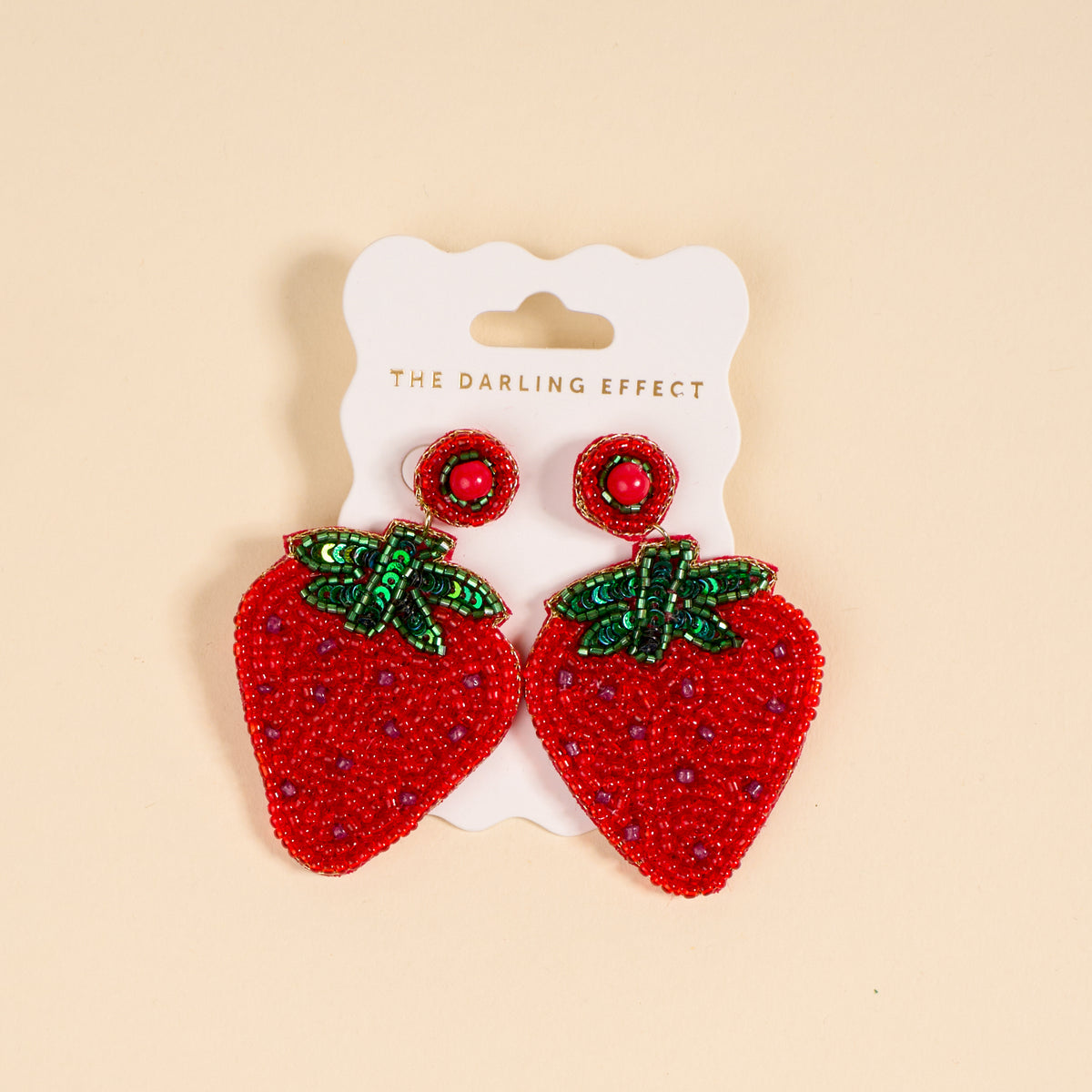 Strawberry Beaded Earrings