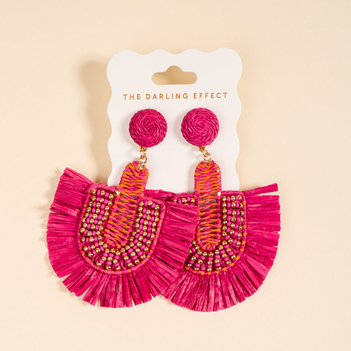 Hot Pink Fringe Earrings