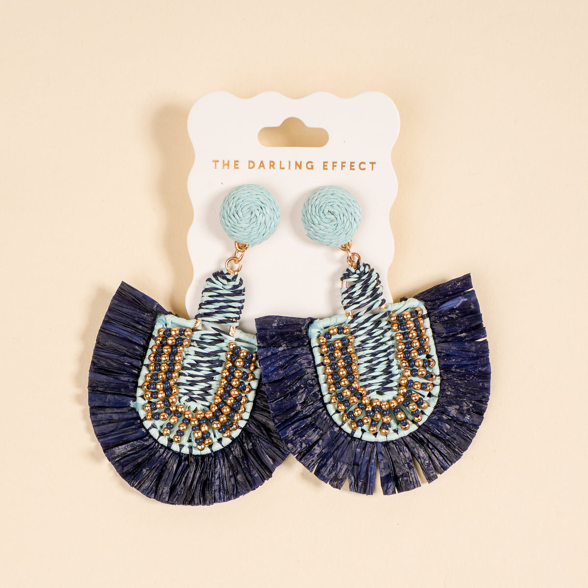 Navy Fringe Earrings