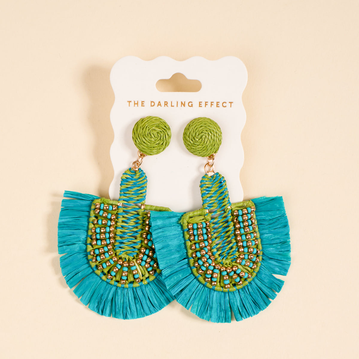 Teal Fringe Earrings