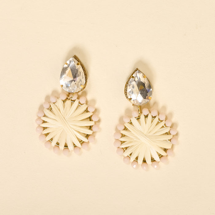 White Radiant Gem Earrings