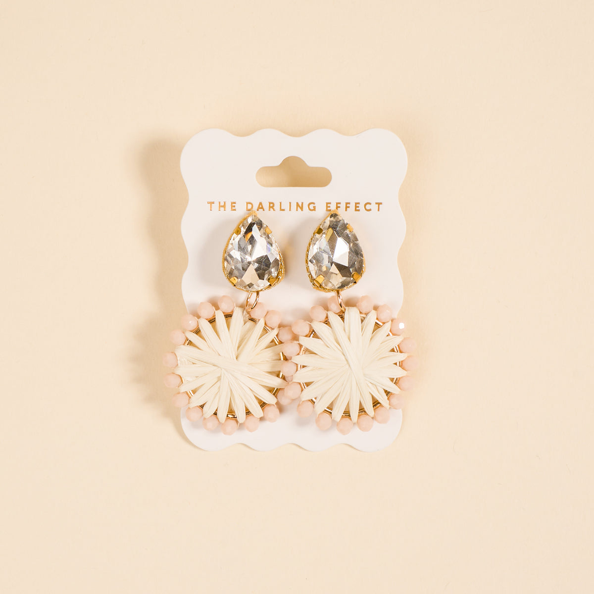 White Radiant Gem Earrings