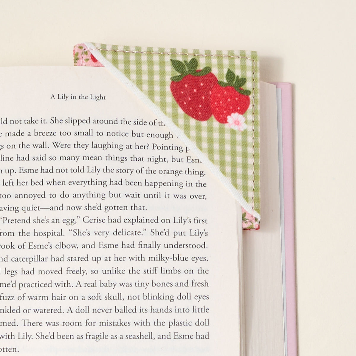 Strawberry Fields Corner Keeper Fabric Bookmark