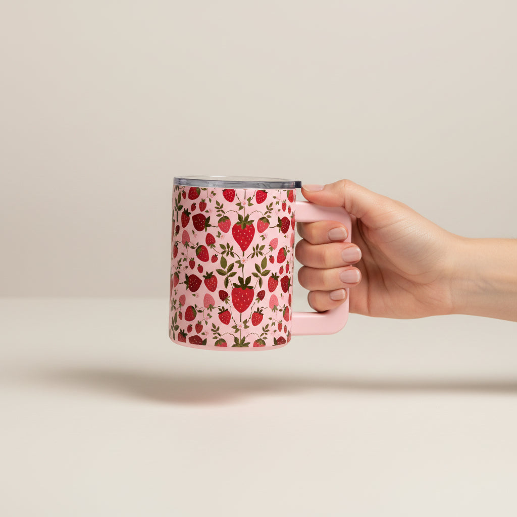 Strawberry Fields 14 oz Insulated Mug