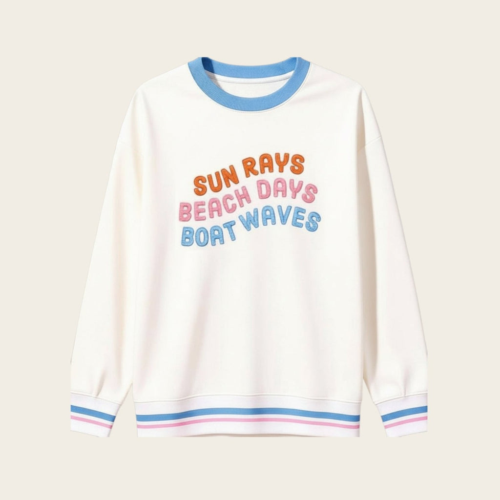 Sun Rays, Beach Days, Boat Waves Oversized Crew – The Darling Effect