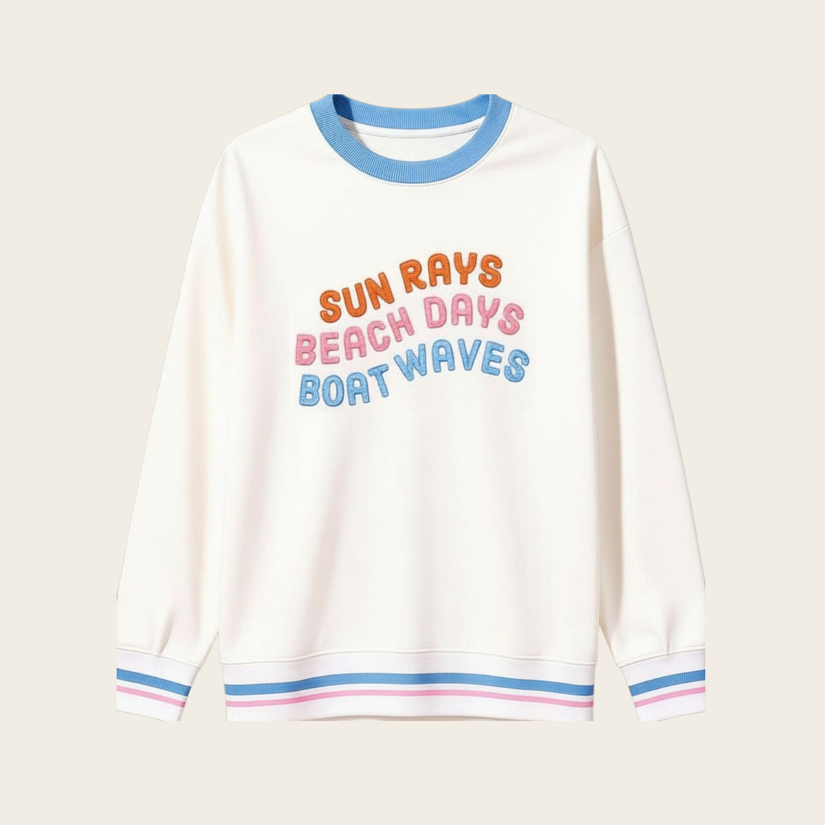 Sun Rays, Beach Days, Boat Waves Oversized Crew