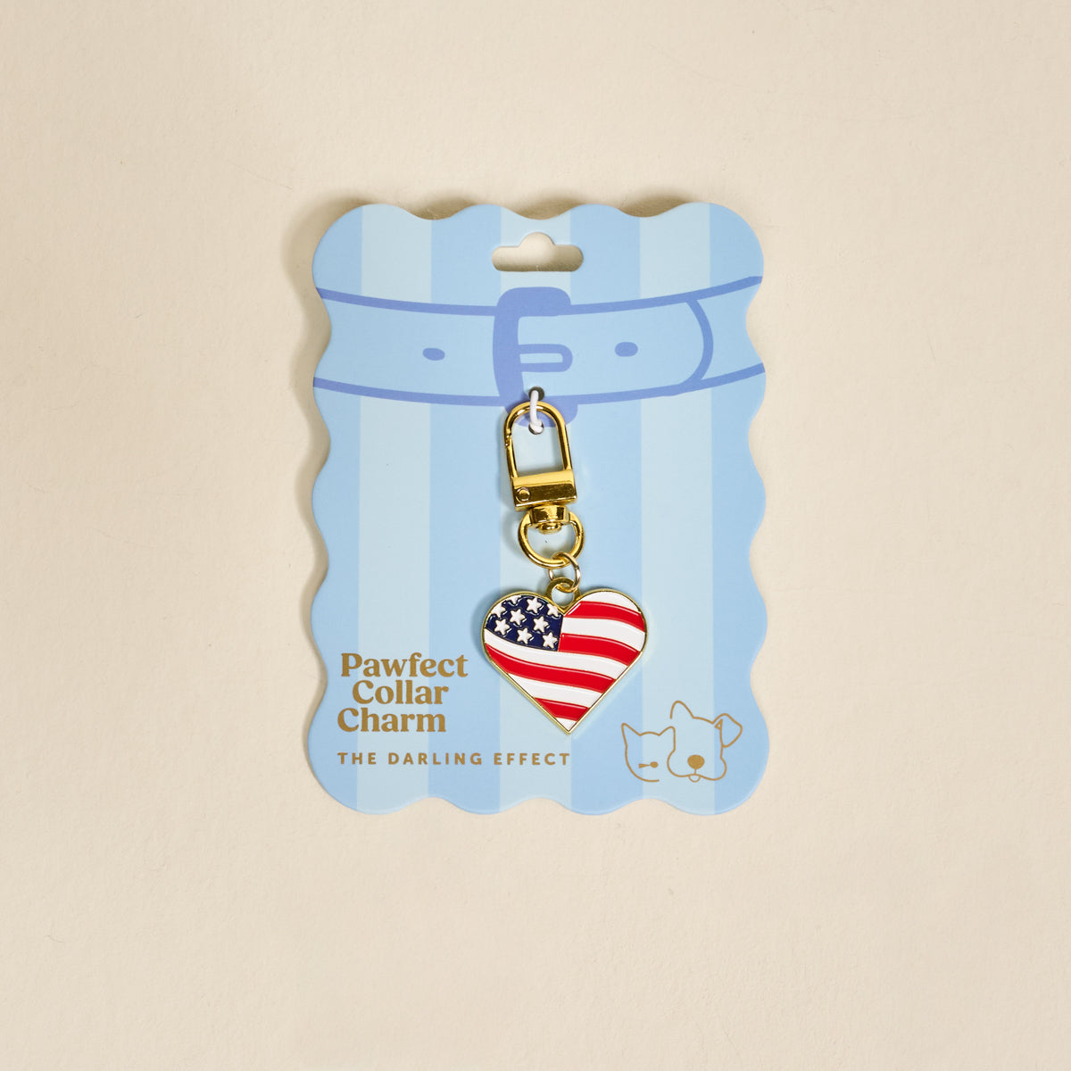 Americana Heart Pawfect Collar Charm