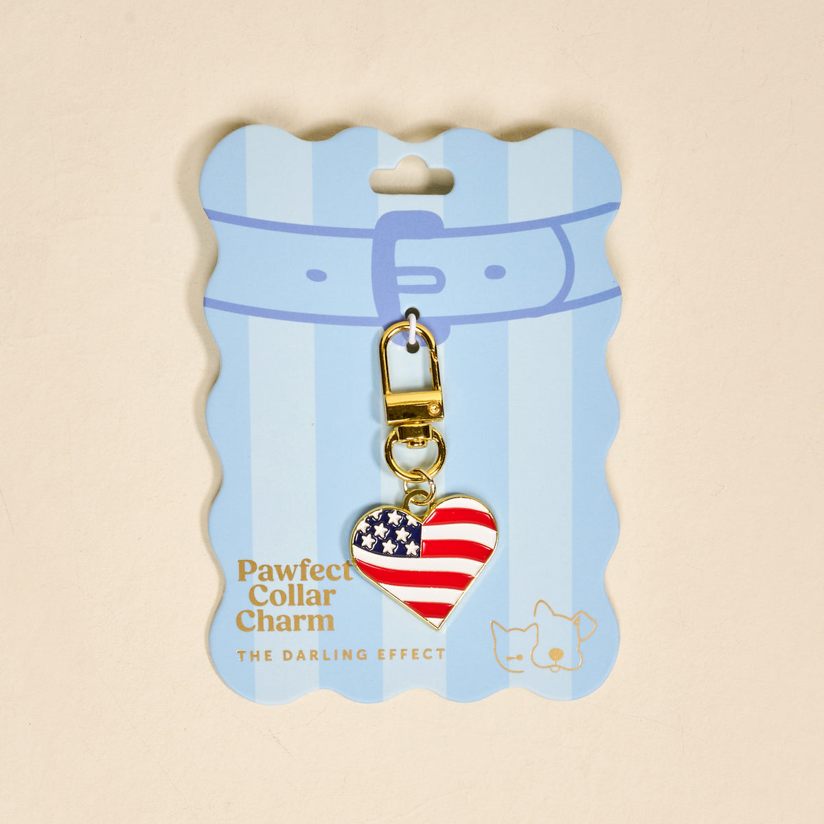 Americana Heart Pawfect Collar Charm