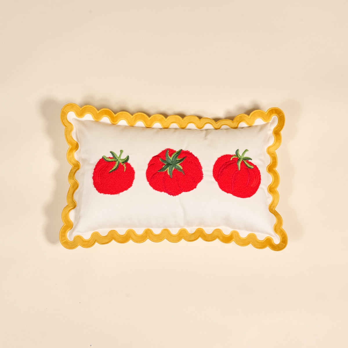 Tomatoes Scalloped Rectangle Throw Pillow