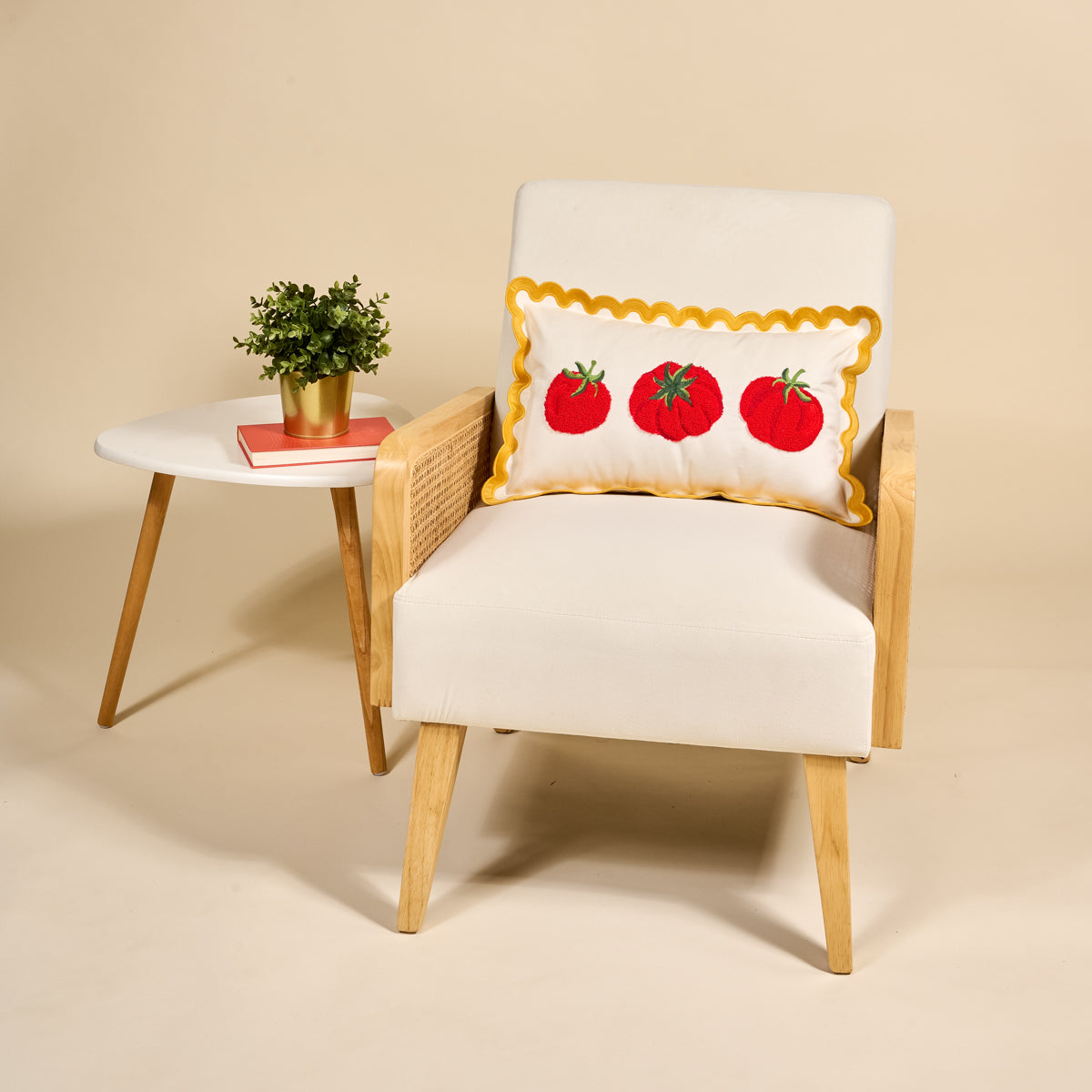 Tomatoes Scalloped Rectangle Throw Pillow