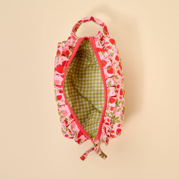 Strawberry Fields Essentials Quilted Cosmetic Pouch