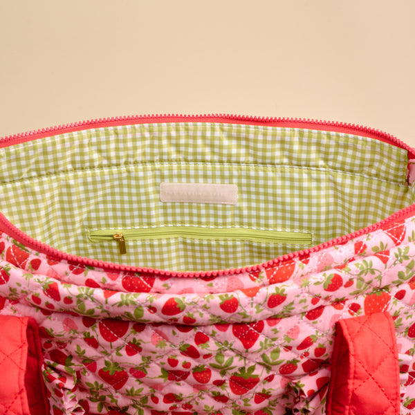 Strawberry Fields The Everyday Quilted Tote Bag