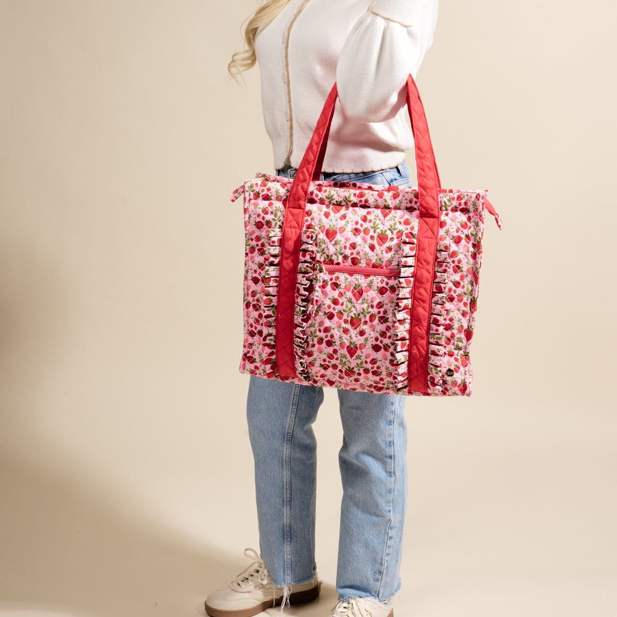 Strawberry Fields The Everyday Quilted Tote Bag