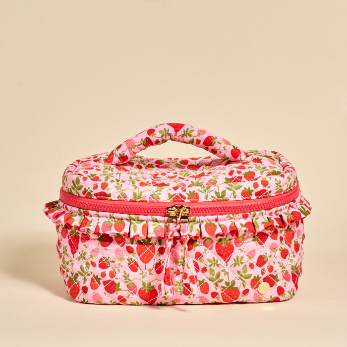 Strawberry Fields Glam & Go Quilted Cosmetic Bag